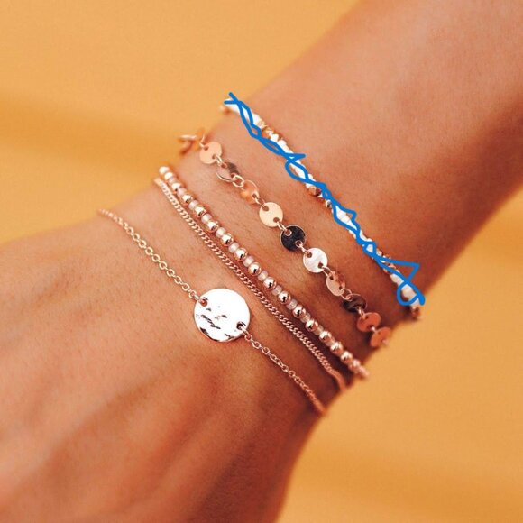 NEW Pura Vida "THE ROSE GOLD RUSH PACK" BY ASPYN OVARD Dainty Small Bracelet Set - Picture 3 of 4